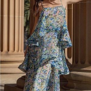 Elliatt Blue Floral Asymmetrical Dress